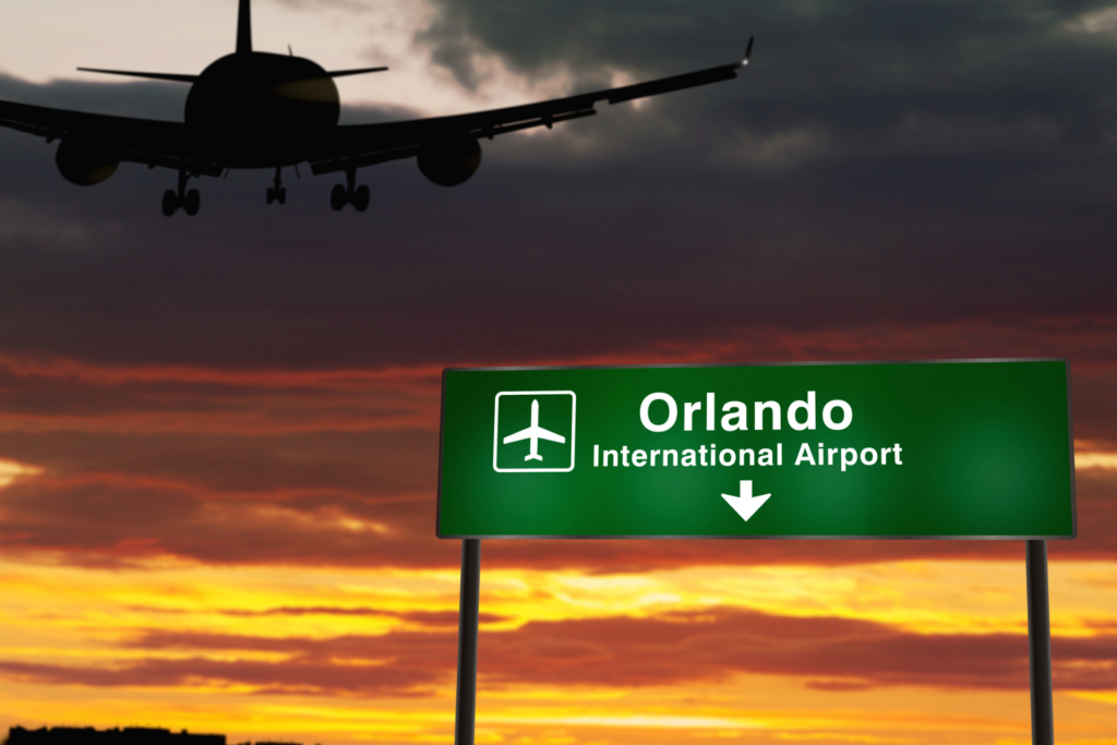 orlando international airport mco at sunset